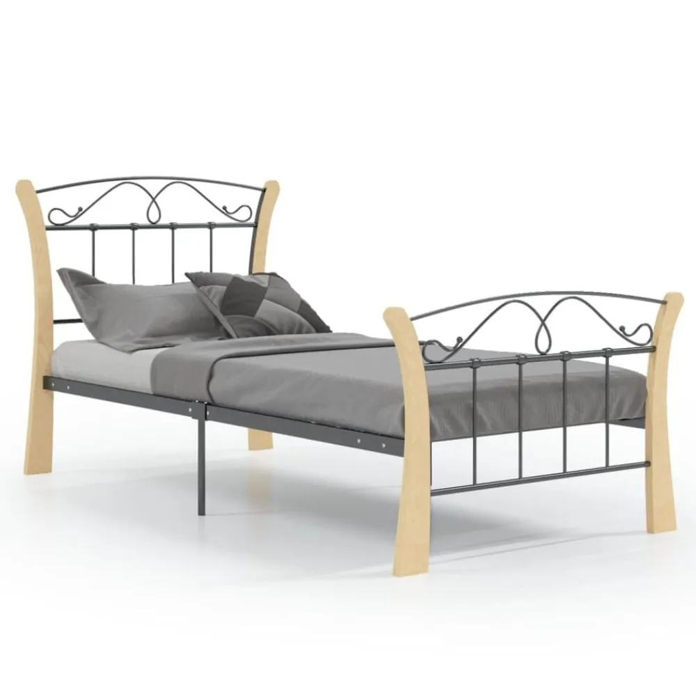 Bedframe metaal zwart 90x200 cm>vidaXL Discount