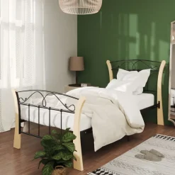 Bedframe metaal zwart 90x200 cm>vidaXL Discount