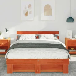Bedframe 160 x 200 cm Massief grenenhout><noscript><img width=