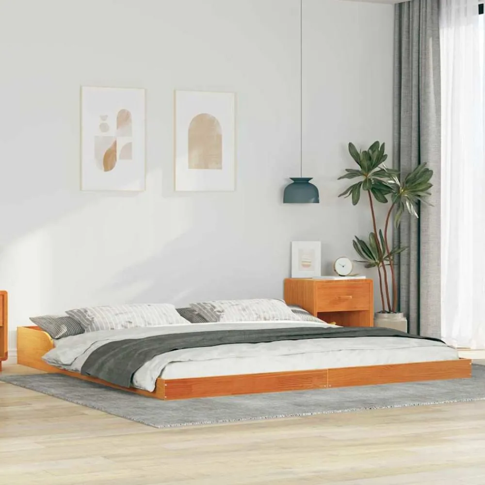 Bedframe 200 x 200 cm Massief grenenhout>vidaXL Outlet