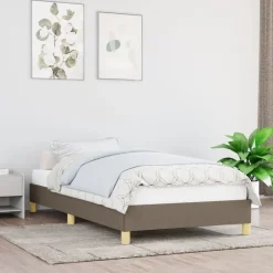Bedden & Accessoires*vidaXL Bedframe zonder matras 80x200 cm stof Taupe