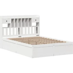 Bedden & Accessoires*vidaXL Bedframe zonder matras massief grenenhout 160x200 cm Wit