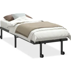 Bedden & Accessoires*vidaXL Bedframe zonder matras opvouwbaar 75x190 cm staal Zwart