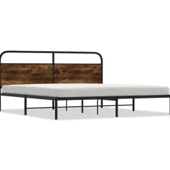 Bedden & Accessoires*vidaXL Bedframe zonder matras metaal kleurig 180x200 cm Gerookt eiken