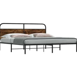 Bedden & Accessoires*vidaXL Bedframe zonder matras metaal kleurig 180x200 cm Gerookt eiken