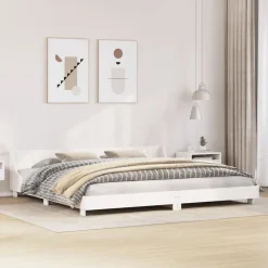 Bedden & Accessoires*vidaXL Bedframe zonder matras massief grenenhout 180x200 cm Wit