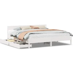 Bedframe zonder matras massief grenenhout 200x200 cm>vidaXL Outlet