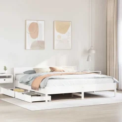 Bedframe zonder matras massief grenenhout 200x200 cm>vidaXL Outlet