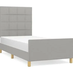 Bedden & Accessoires*vidaXL Bedframe zonder matras 80x200 cm stof Lichtgrijs