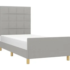 Bedden & Accessoires*vidaXL Bedframe zonder matras 80x200 cm stof Lichtgrijs