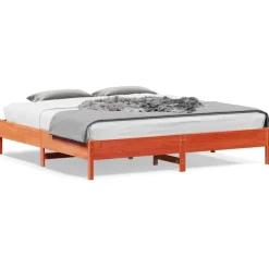 Bedden & Accessoires*vidaXL Bedframe zonder matras massief grenenhout was 200x200 cm Bruin