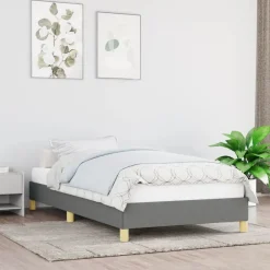 Bedden & Accessoires*vidaXL Bedframe zonder matras 80x200 cm stof Donkergrijs