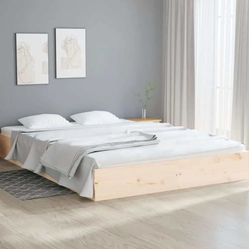 Bedframe zonder matras massief hout 200x200 cm>vidaXL Best