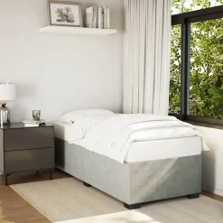 Bedden & Accessoires*vidaXL Bedframe zonder matras 80x200 cm fluweel Lichtgrijs