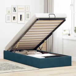 Bedden & Accessoires*vidaXL Bedframe zonder matras 80x200 cm fluweel Donkerblauw