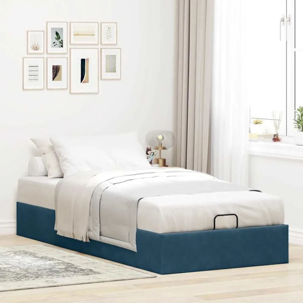 Bedden & Accessoires*vidaXL Bedframe zonder matras 80x200 cm fluweel Donkerblauw