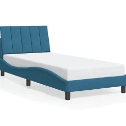 Bedden & Accessoires*vidaXL Bedframe zonder matras "Hanko" fluweel 80x200 cm Blauw