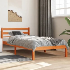 Bedden & Accessoires*vidaXL Bedframe zonder matras massief grenenhout 75x190 cm Wasbruin