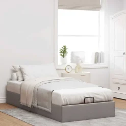 Bedden & Accessoires*vidaXL Bedframe zonder matras 80x200 cm stof Taupe