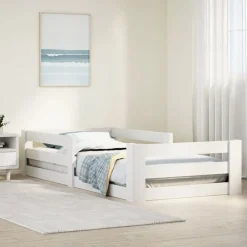 Bedden & Accessoires*vidaXL Bedframe zonder matras massief grenenhout 80x200 cm Wit