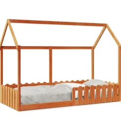 Bedden & Accessoires*vidaXL Bedhuis massief grenenhout 90x200 cm Wasbruin