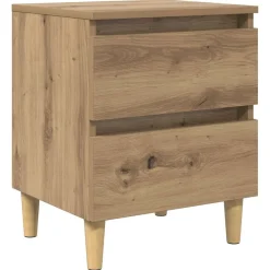 Bedkast met lade Artisan Eiken 40 x 35 x 50 cm Bewerkt hout>vidaXL