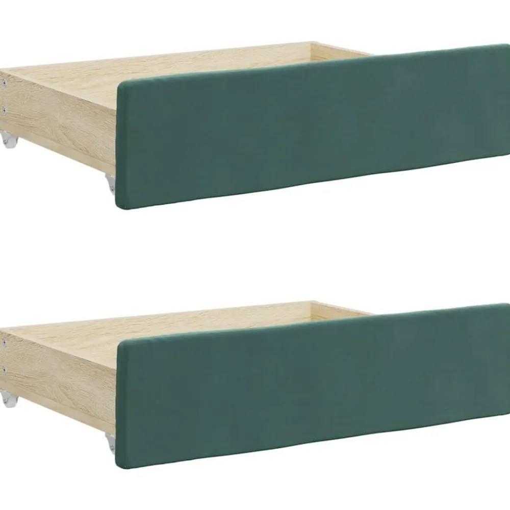 Bedlades 2 st bewerkt hout en fluweel>vidaXL Hot