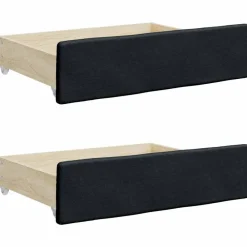 Bedden & Accessoires*vidaXL Bedlades 2 st bewerkt hout en kunstleer Zwart