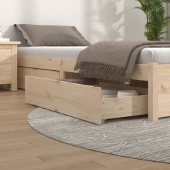 Bedden & Accessoires*vidaXL Bedlades 4 st massief grenenhout Naturel