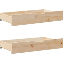 Bedlades 2 st met wieltjes 95x55x17 cm massief grenenhout>vidaXL New