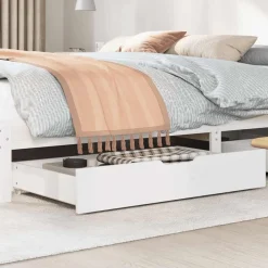 Huishoudelijke Benodigdheden*vidaXL Bedlades 2 st 95x55x17 cm massief grenenhout Wit