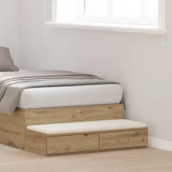 Tafels*vidaXL Bedlades Artisan Eiken 100 x 36,5 x 16,5 cm Bewerkt hout artisanaal eikenkleurig