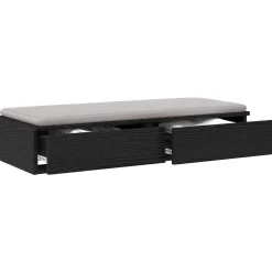 Tafels*vidaXL Bedlades met lade 100 x 36,5 x 16,5 cm Bewerkt hout Zwart eiken