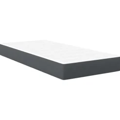 Bedden & Accessoires*vidaXL Bedmatras met matras Grijs 80 x 200 cm Stof Donkergrijs