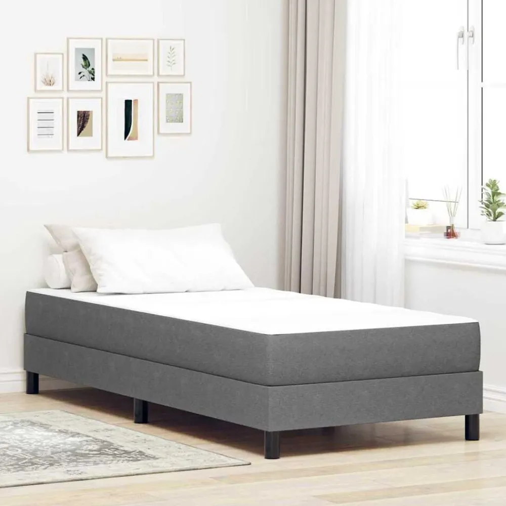 Bedmatras met matras 80 x 200 cm Stof>vidaXL Outlet