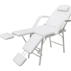 Uiterlijk & Gezondheid*vidaXL Behandelingsstoel voor gezicht 185x78x76 cm kunstleer Wit