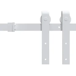 Bouwmaterialen*vidaXL Beslagset voor schuifdeur 183 cm staal Wit