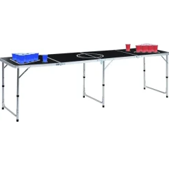 Kunst & Entertainment*vidaXL Bierpongtafel met bekers en ballen inklapbaar 240 cm
