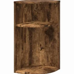 Tafels*vidaXL Bijzettafel 29,6 x 29,6 x 60 cm Bewerkt hout Gerookt eiken