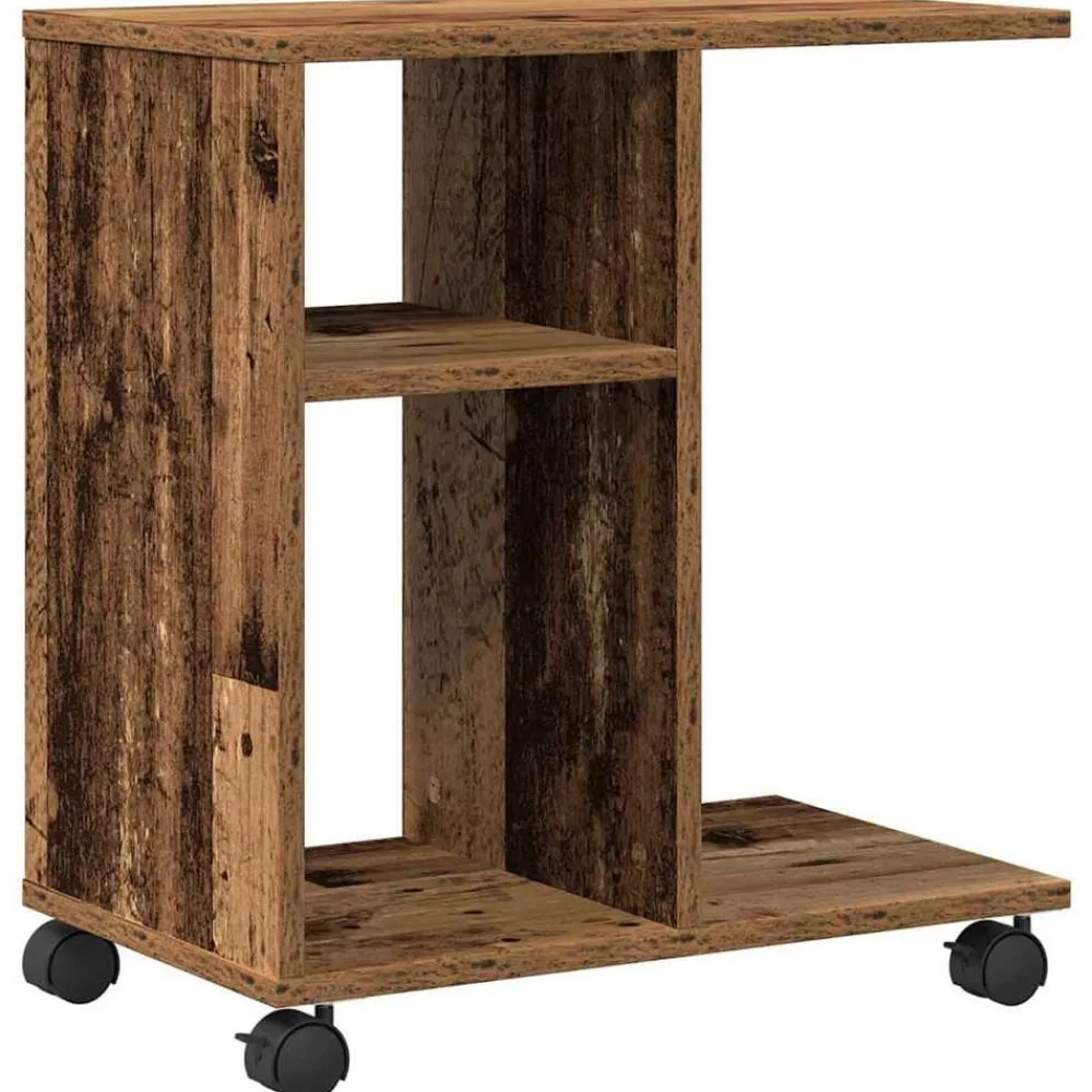 Bijzettafel met plank 50 x 30 x 55 cm Bewerkt hout>vidaXL Sale