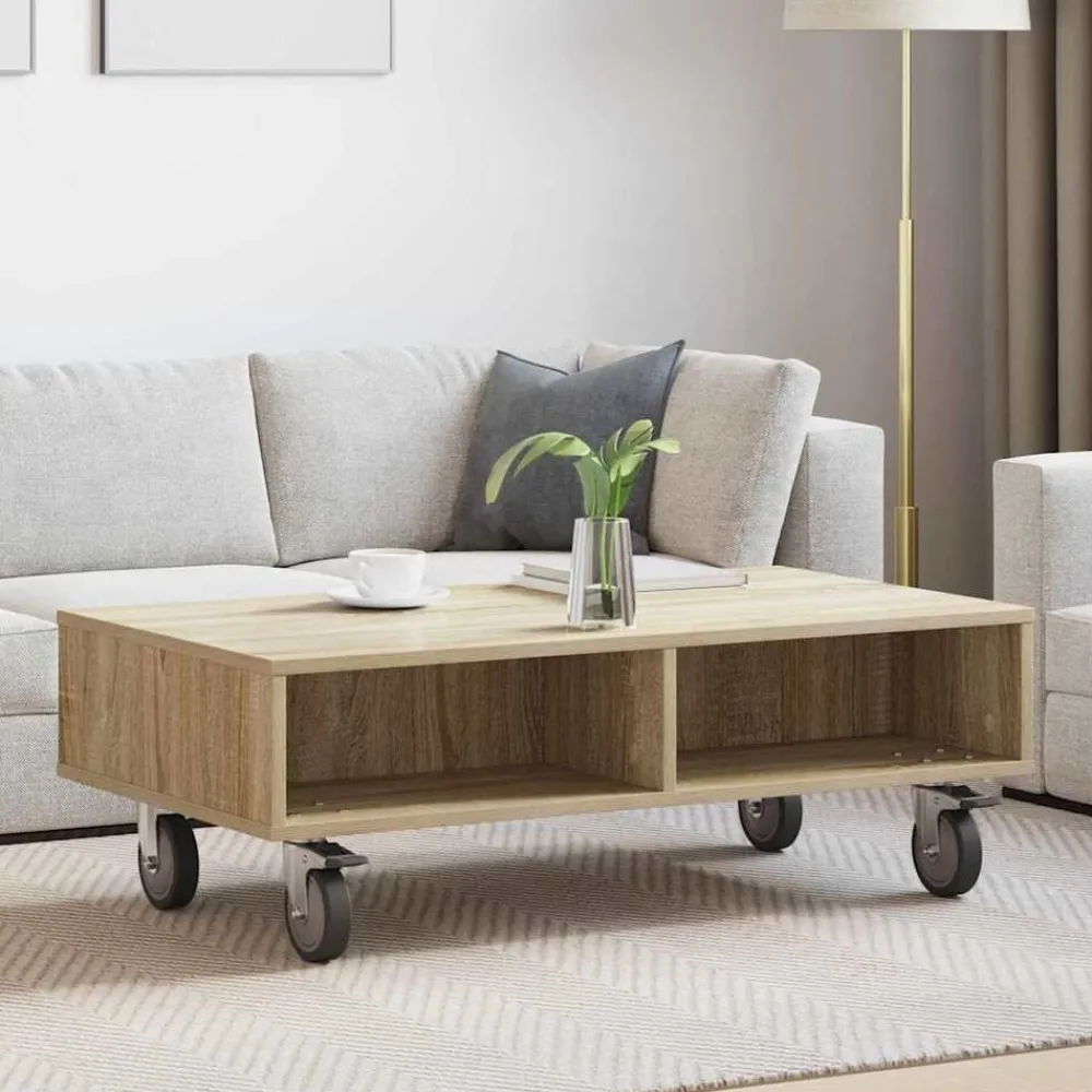Bijzettafel met wielen 90 x 50 x 30 cm>vidaXL Discount