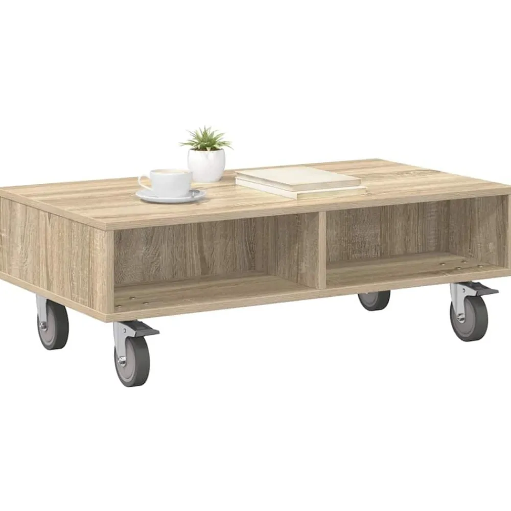 Bijzettafel met wielen 90 x 50 x 30 cm>vidaXL Discount