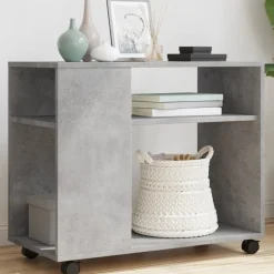 Bijzettafel met wielen 70x35x60 cm bewerkt hout>vidaXL Hot