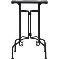 Tuin & Gazon*vidaXL Bijzettafel mozaïek keramiek en wit Zwart