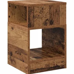 Tafels*vidaXL Bijzettafel Oudhout 30,5 x 30 x 45 cm Bewerkt hout Oud hout