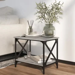 Bijzettafel 55x38x45 cm bewerkt hout eikenkleurig><noscript><img width=