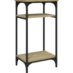 Tafels*vidaXL Bijzettafel 40x30x75 cm bewerkt hout kleurig Sonoma eiken