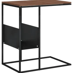 Tafels*vidaXL Bijzettafel 55x36x59,5 cm bewerkt hout zwart Zwart en bruin