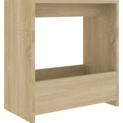 Tafels*vidaXL Bijzettafel 50x26x50 cm bewerkt hout kleurig Sonoma eiken