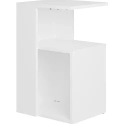 Tafels*vidaXL Bijzettafel 36x30x56 cm bewerkt hout Wit